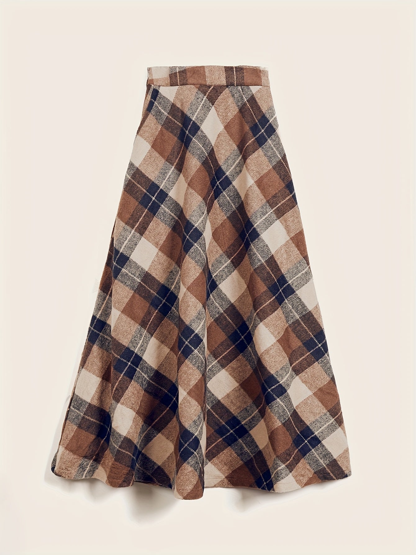 Shirin™ | Plaid High-Waist A-Line Maxi Skirt