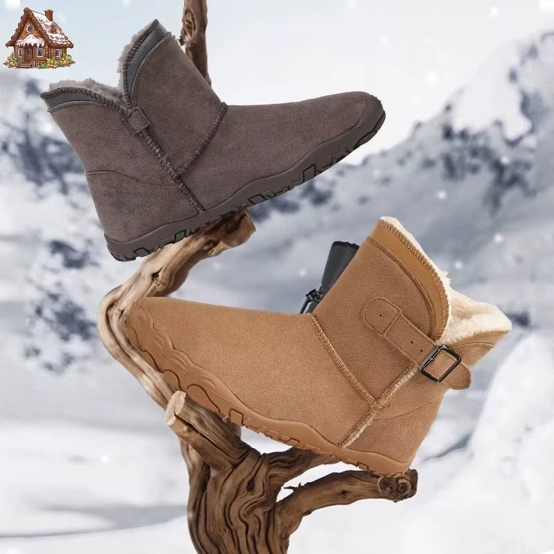 Elaine™ | Buckled suede ankle snow boots