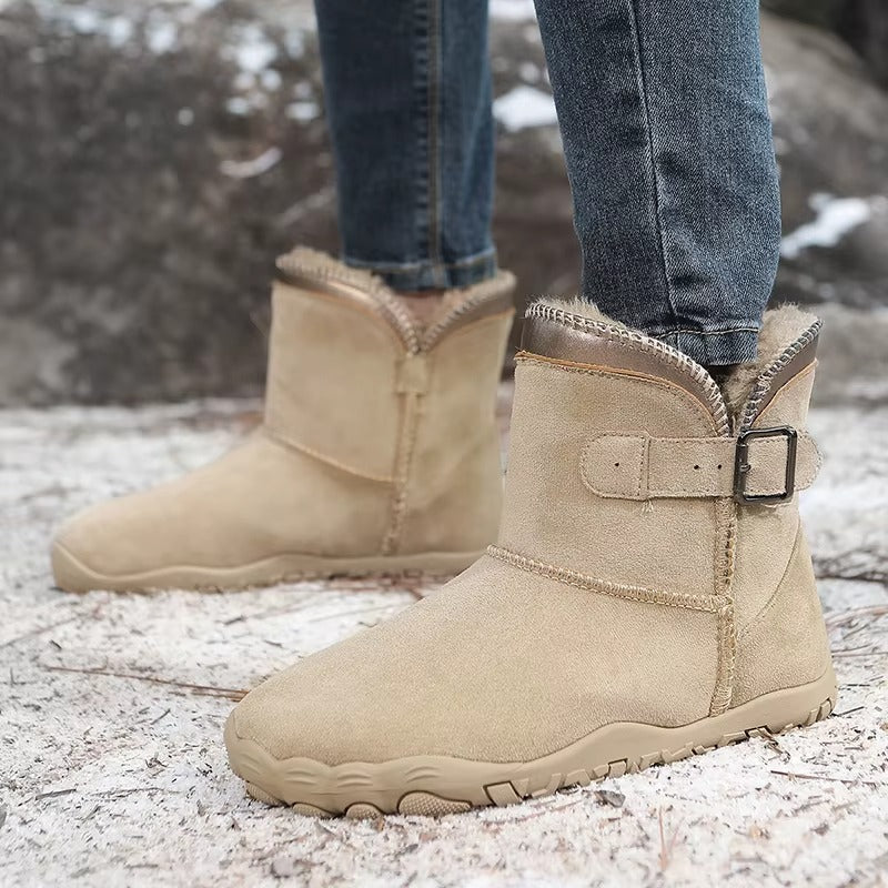 Elaine™ | Buckled suede ankle snow boots