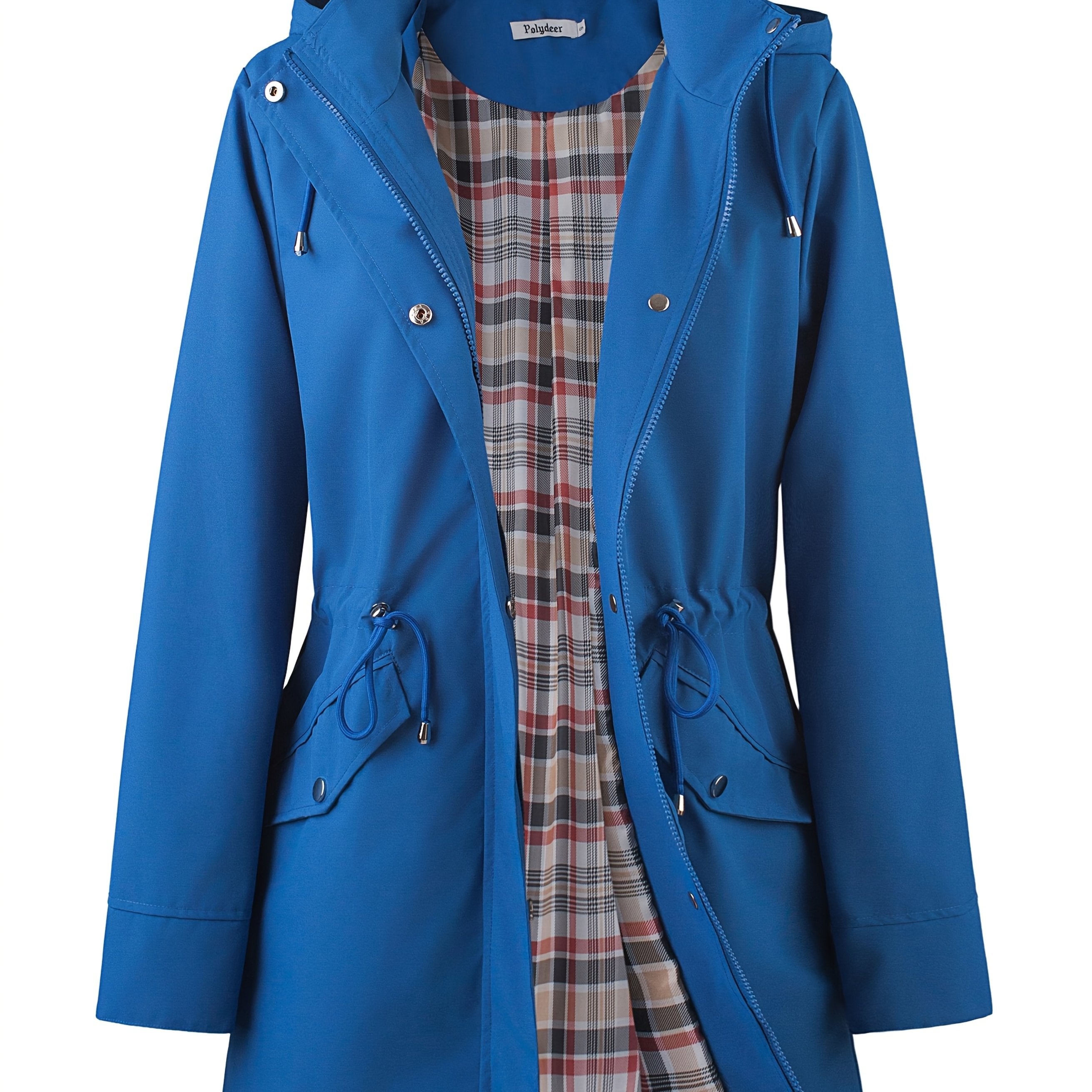 kouky™ | Waterproof Plaid-Lined Drawstring-Waist Parka Coat