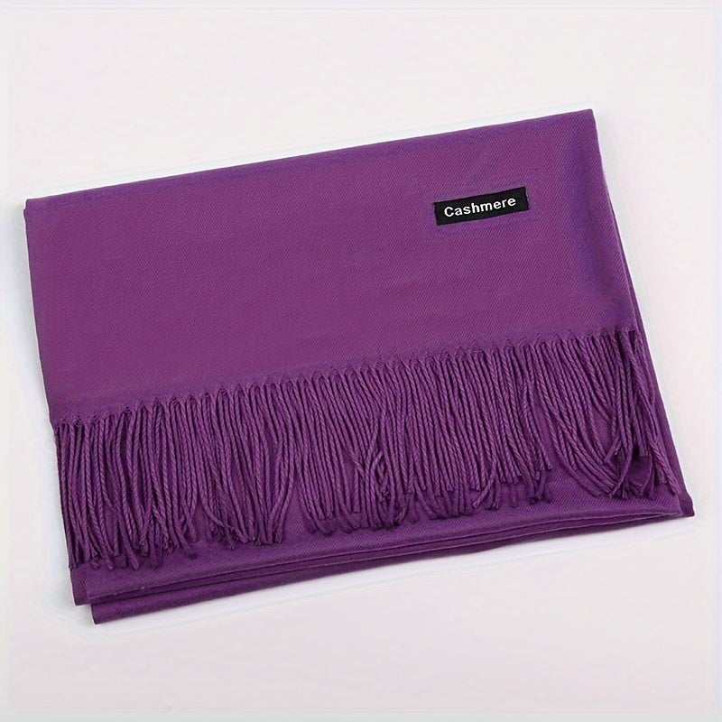 Susanna™ | Solid Fringe-Trim Oversized Scarf Shawl