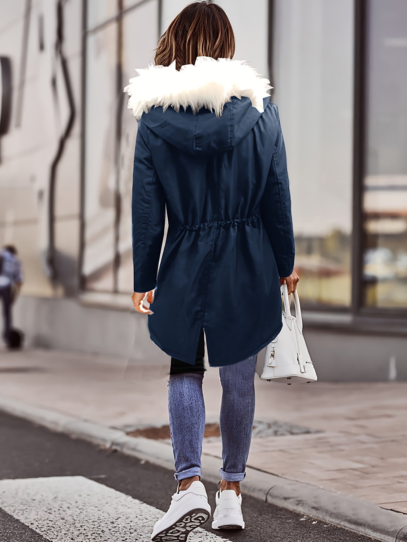 Tiara™ | Plush-Hood Drawstring-Waist Parka Coat