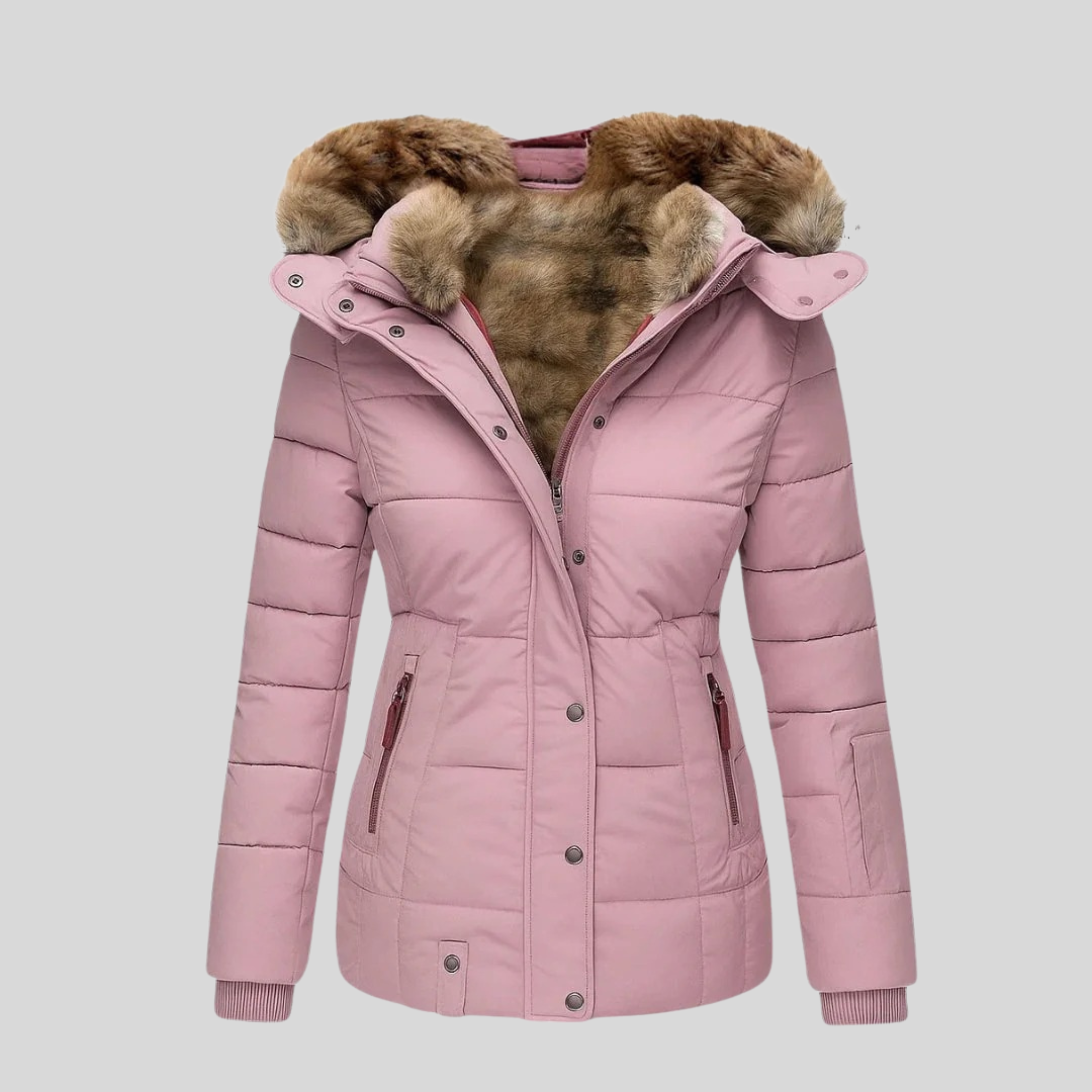 Bochra™ | Faux-Fur Hood Quilted Parka Coat