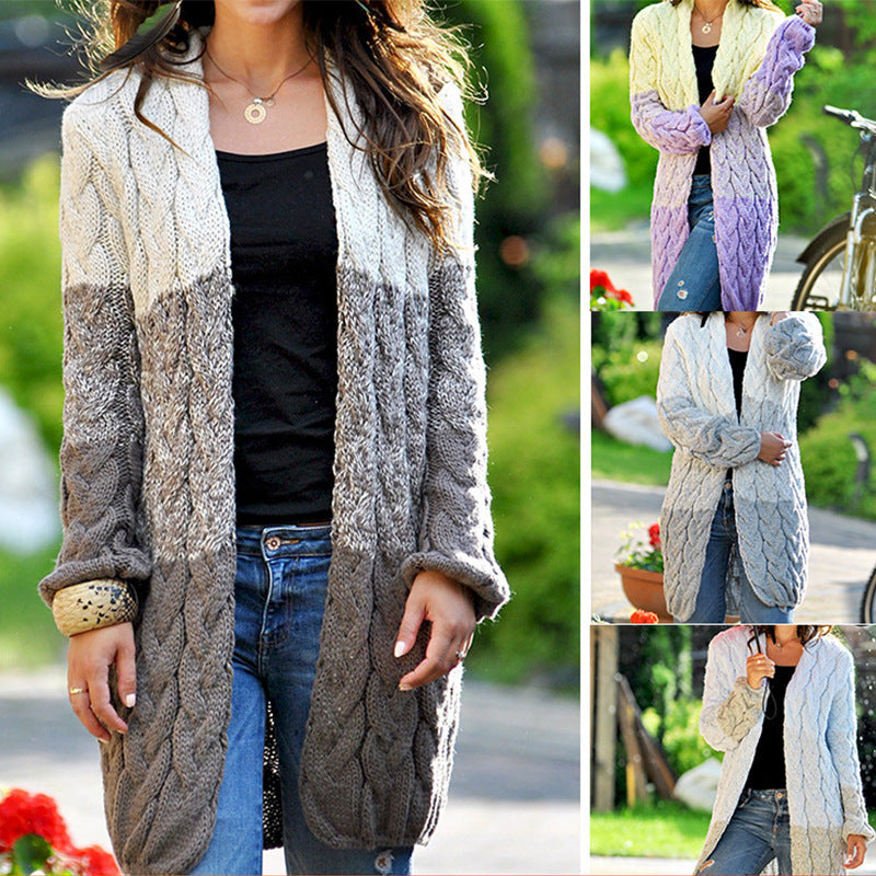Kalila™ | Ombre Cable-Knit Long Cardigan