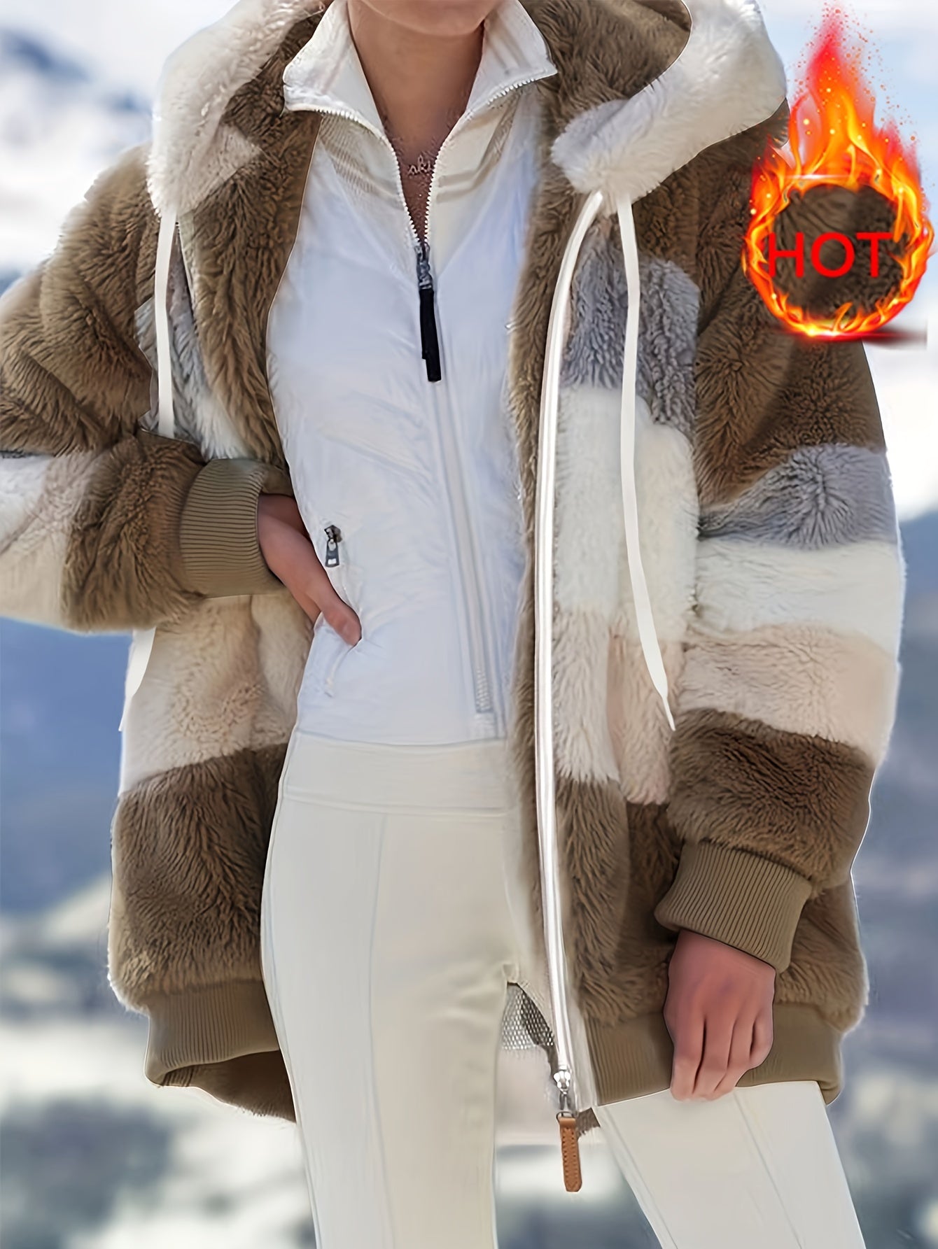 Islae™ | Elegant Faux Fur Hooded Jacket