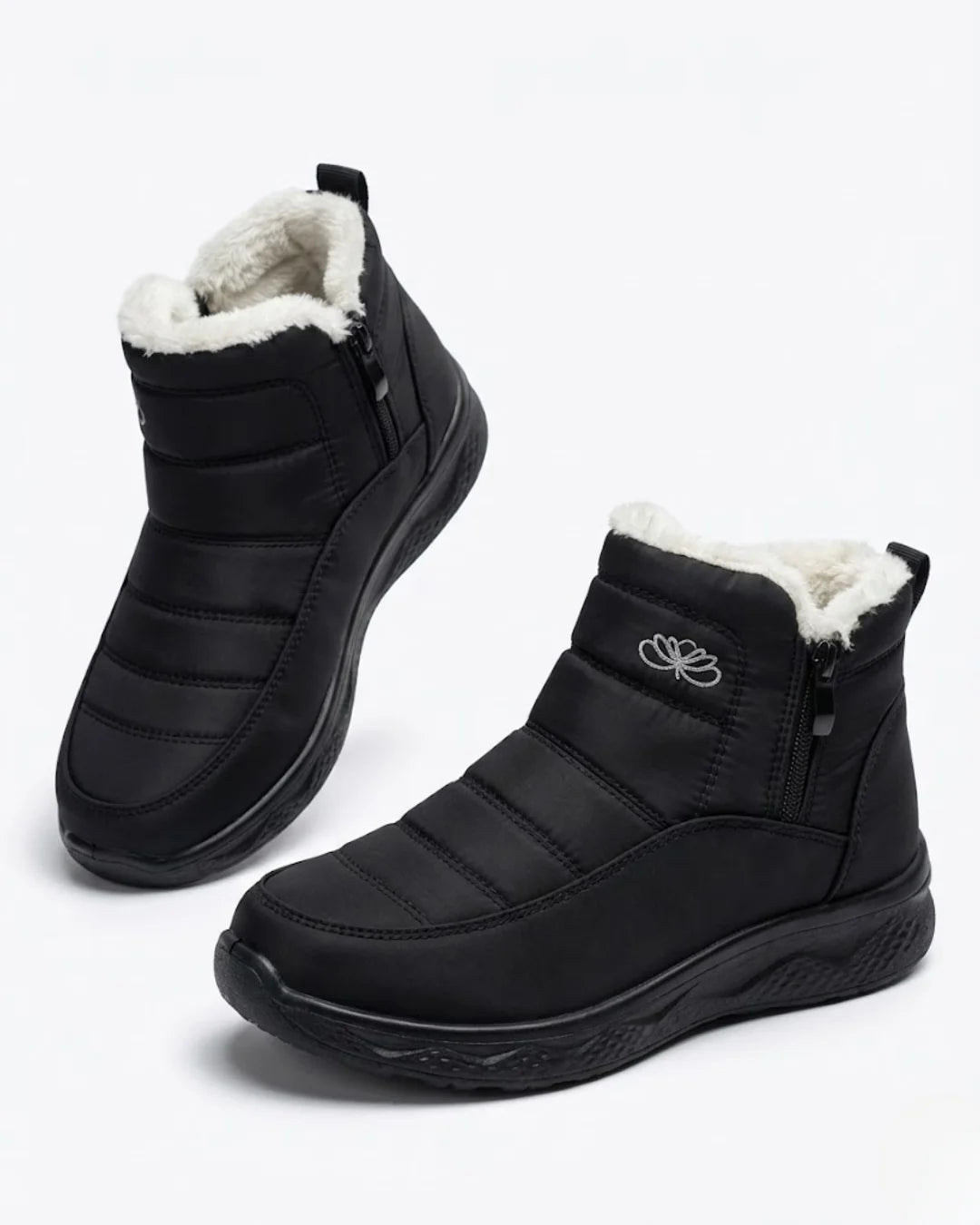 Odile™ | Quilted side-zip faux-fur winter ankle boots