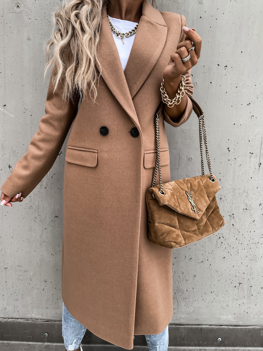 Margot™ | Double-Breasted Longline Tailored Coat