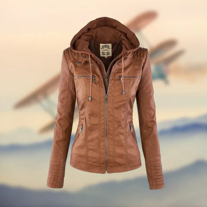 Ramia™ | Hooded Leather Jacket