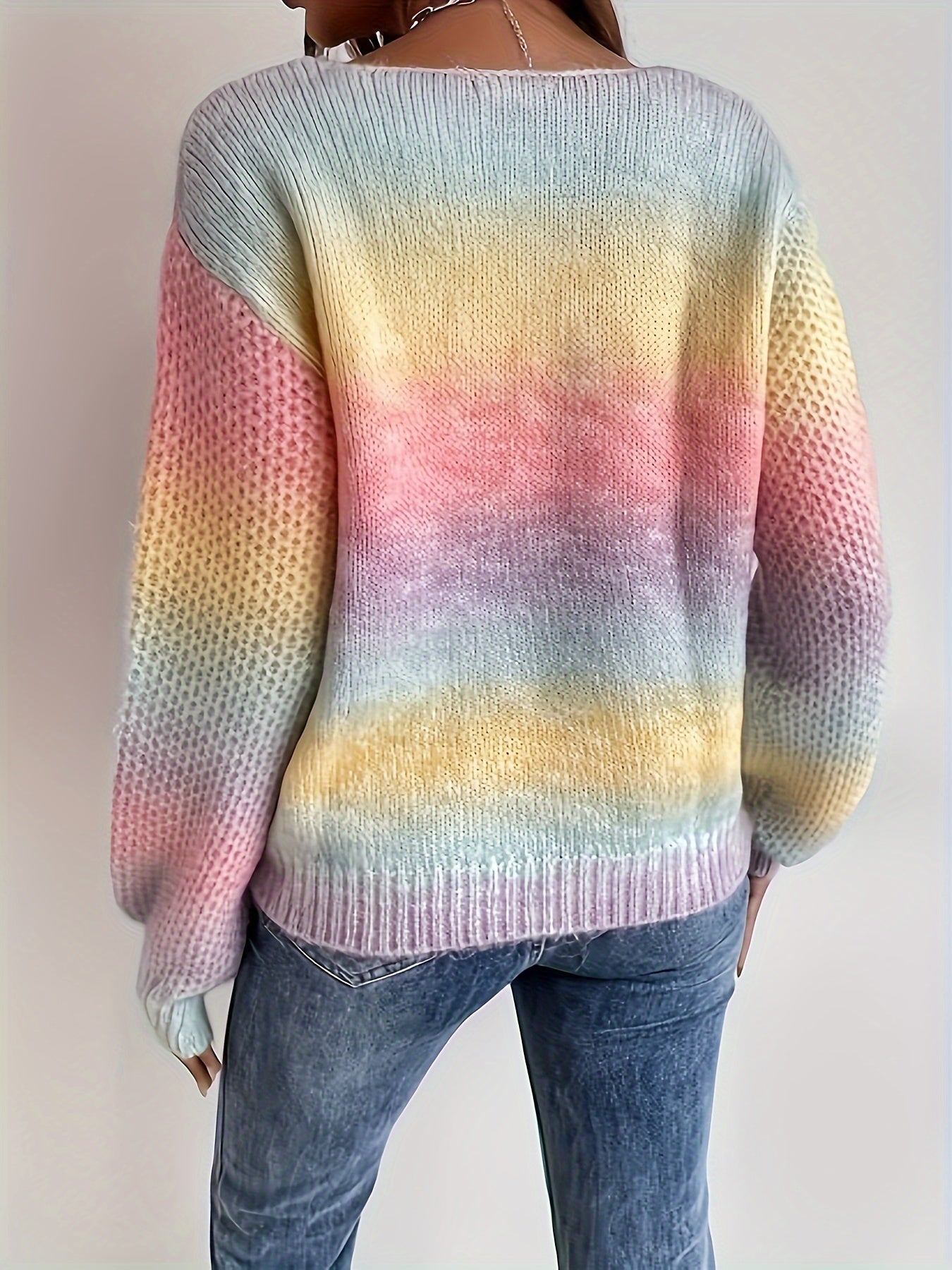 Lilou™ | Casual V-Neck Sweater, Colorful Elegance