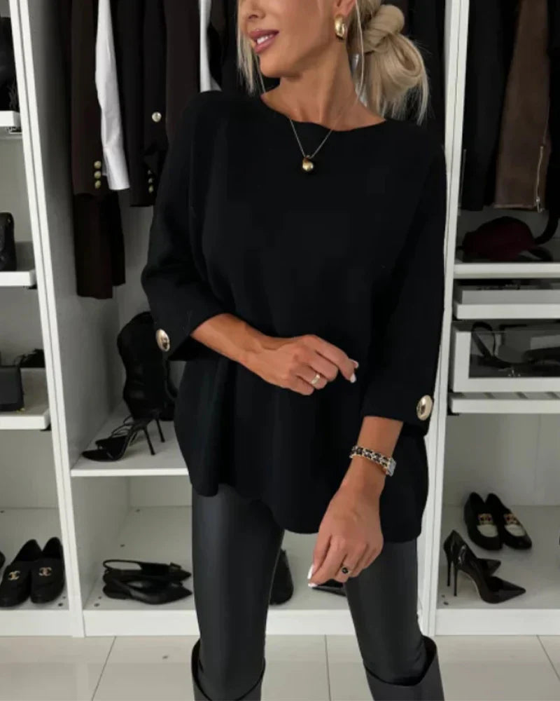Nessa™ | Button-Up Chic Sweater