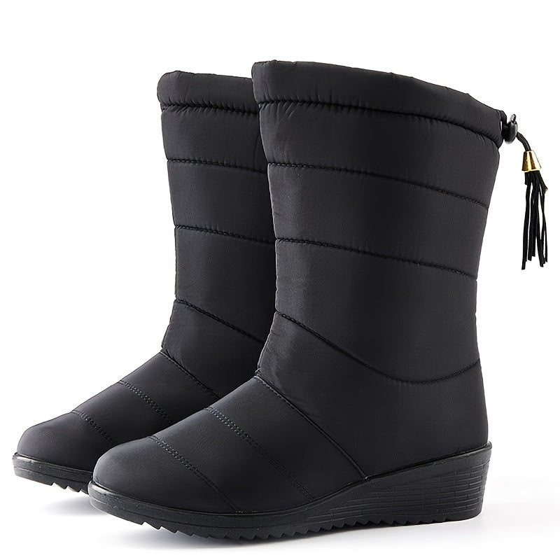 Calanthe™ | Quilted tassel-drawstring mid-calf winter boots