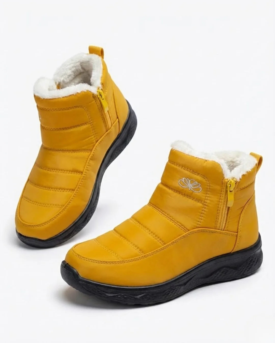 Odile™ | Quilted side-zip faux-fur winter ankle boots