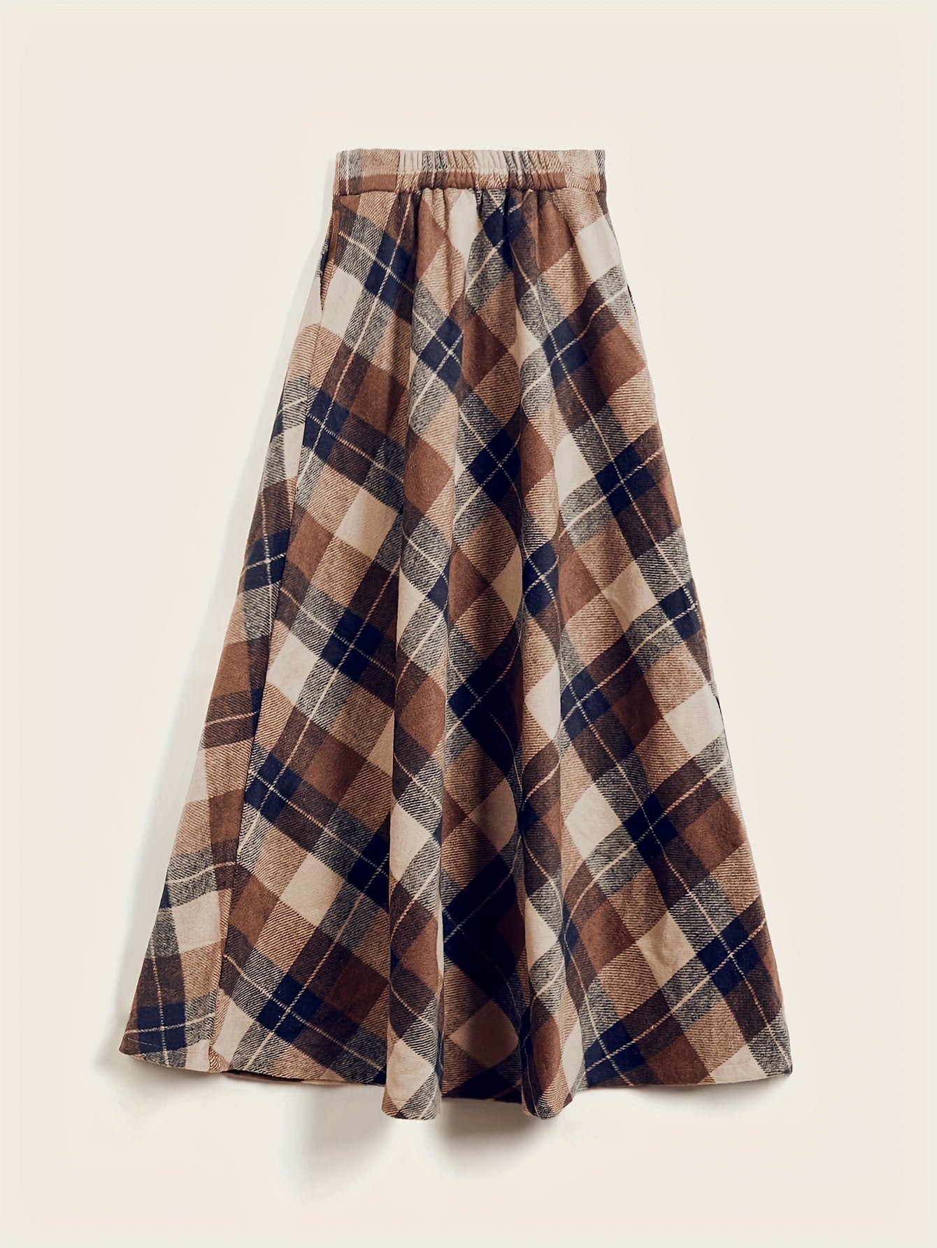 Shirin™ | Plaid High-Waist A-Line Maxi Skirt
