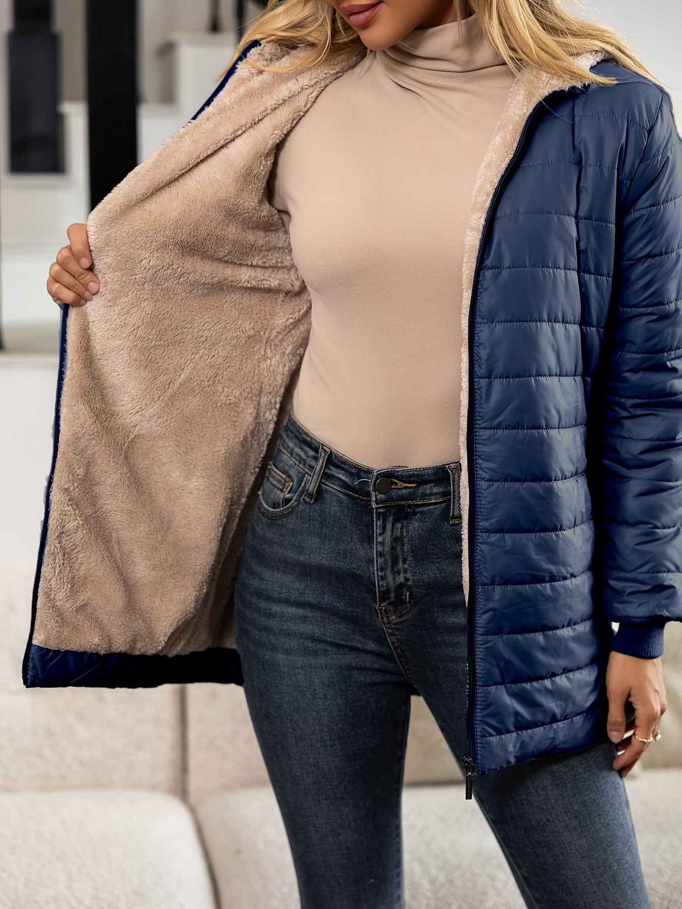 Sophia™ | Sherpa-Lined Quilted Puffer Jacket