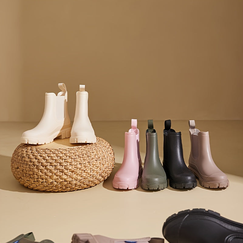 Amaranta™ | Waterproof Chelsea rubber lug-sole rain boots