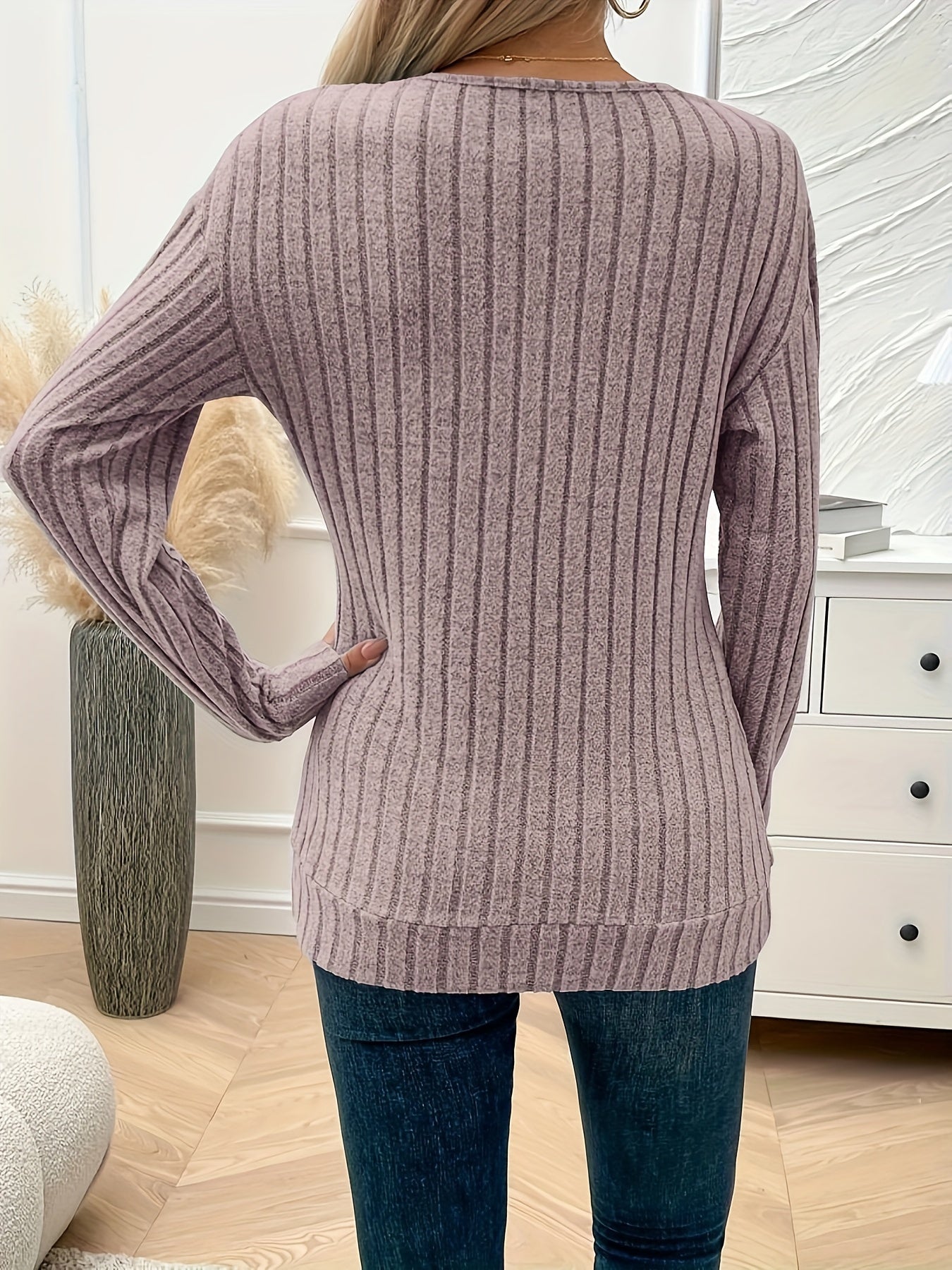 Wilhelmina™ | Cozy Slimming Ribbed V-Neck Sweater