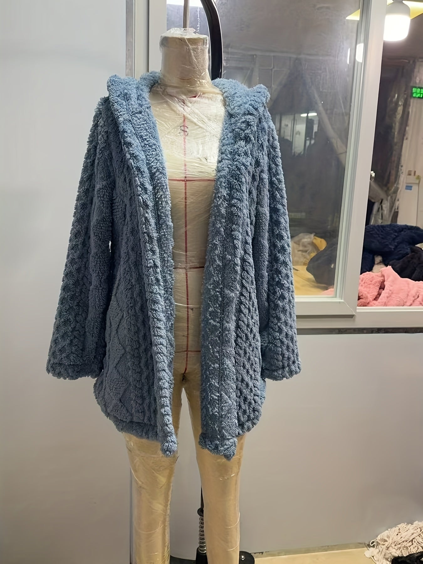 Alba™ | Cable-Knit Plush Hooded Cardigan