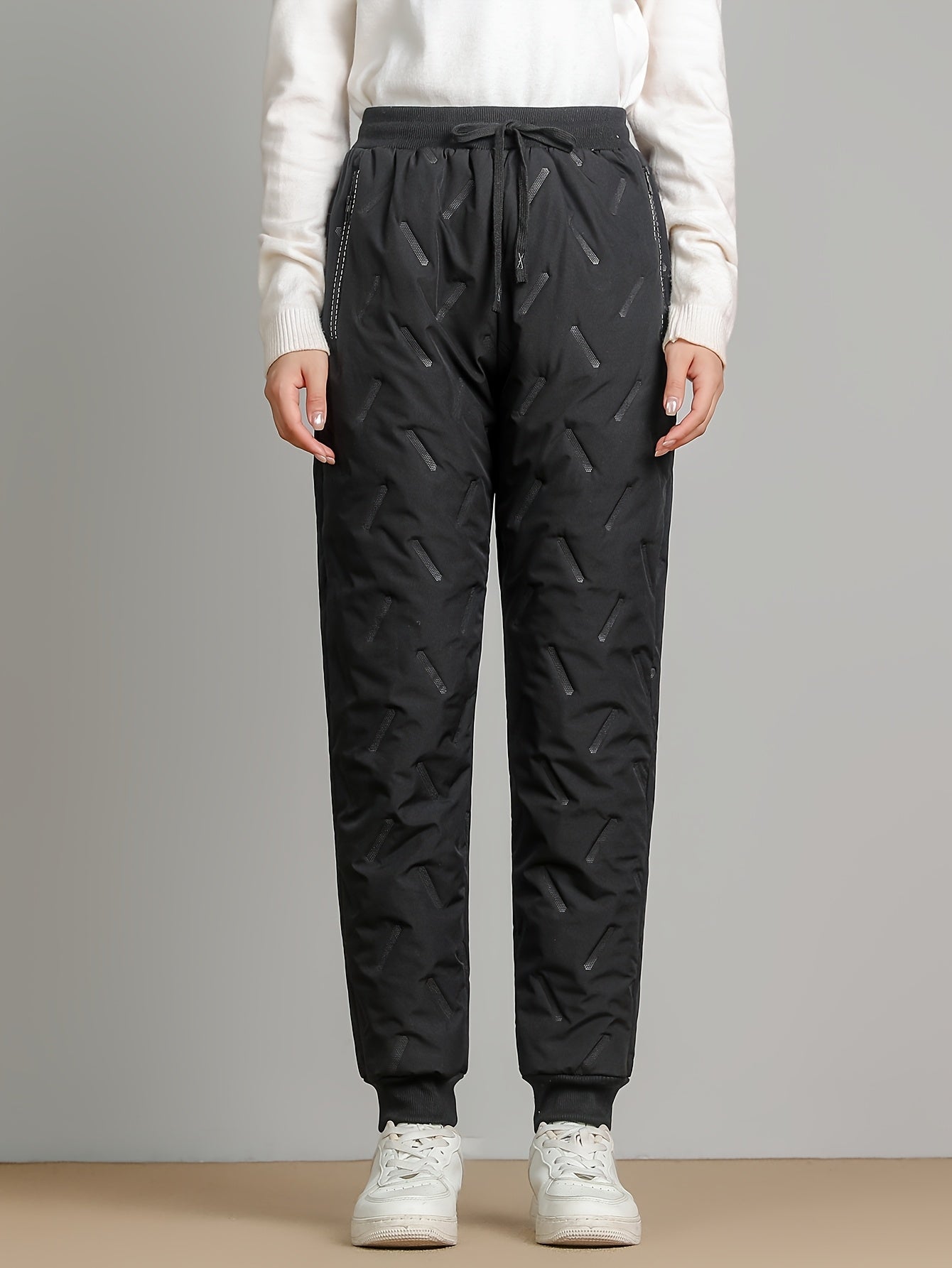 Danica™ | Quilted Elastic-Waist Winter Jogger Pants