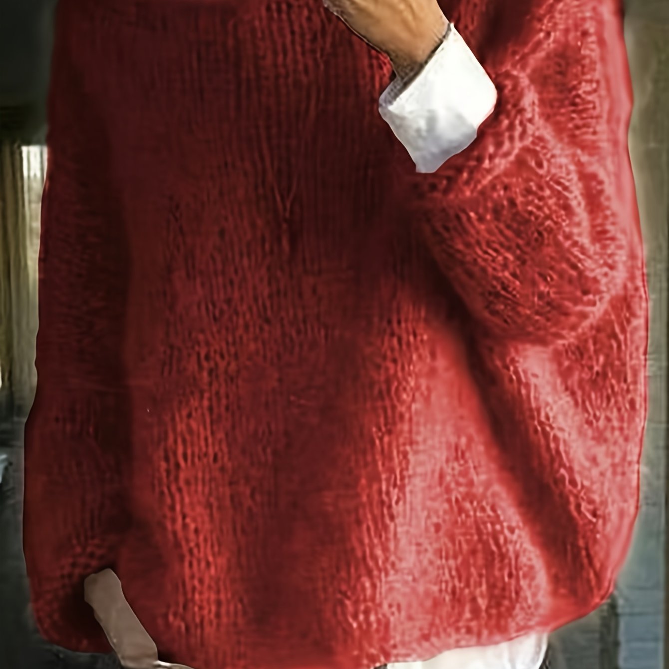 Mia™ | Fuzzy Oversized Boat-Neck Sweater