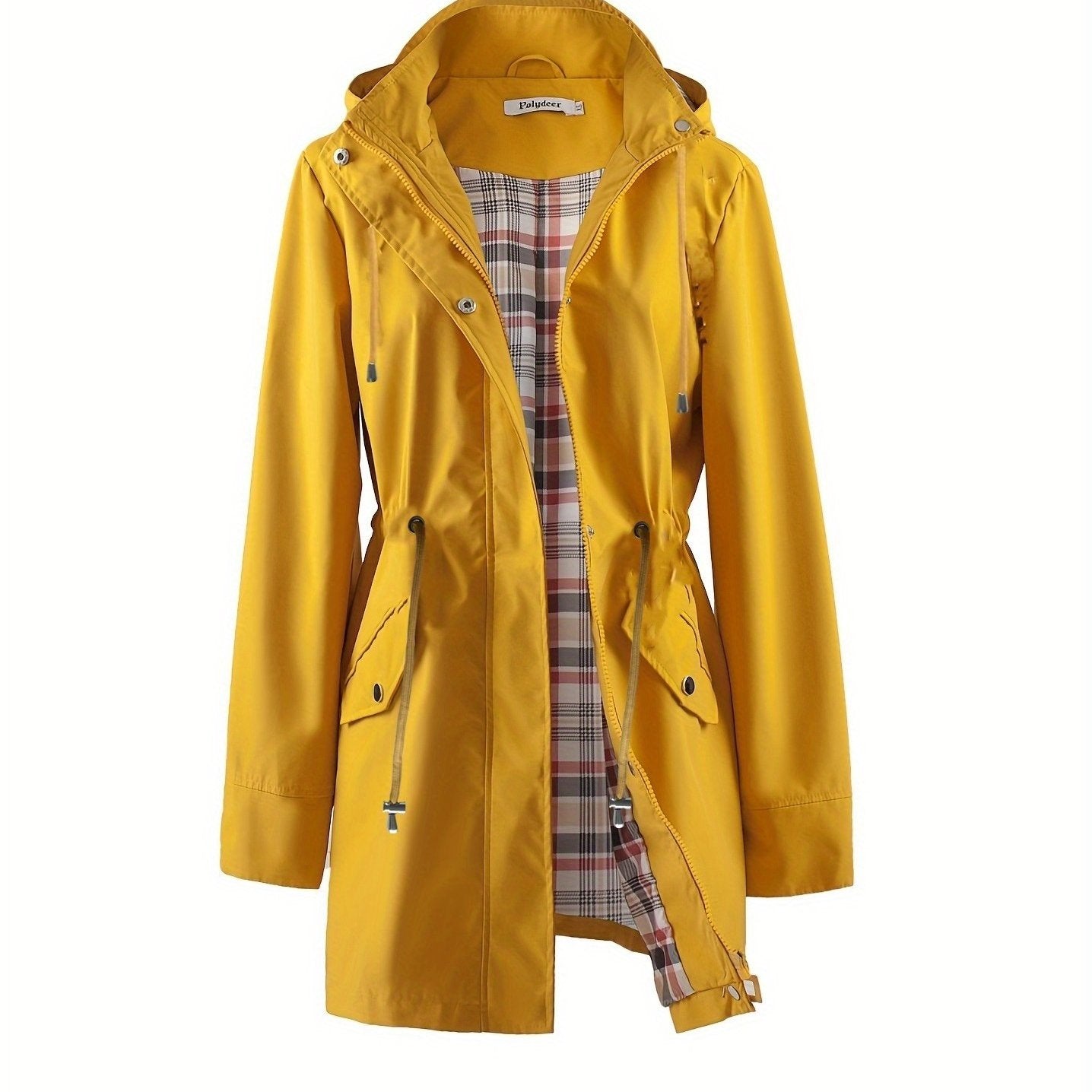 Veronica™ | Plaid Lined Drawstring Waist Hooded Parka Jacket