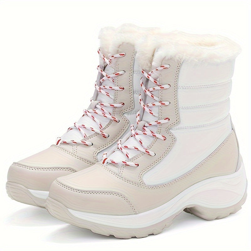 Clarice™ | Faux-fur cuff lace-up winter snow boots