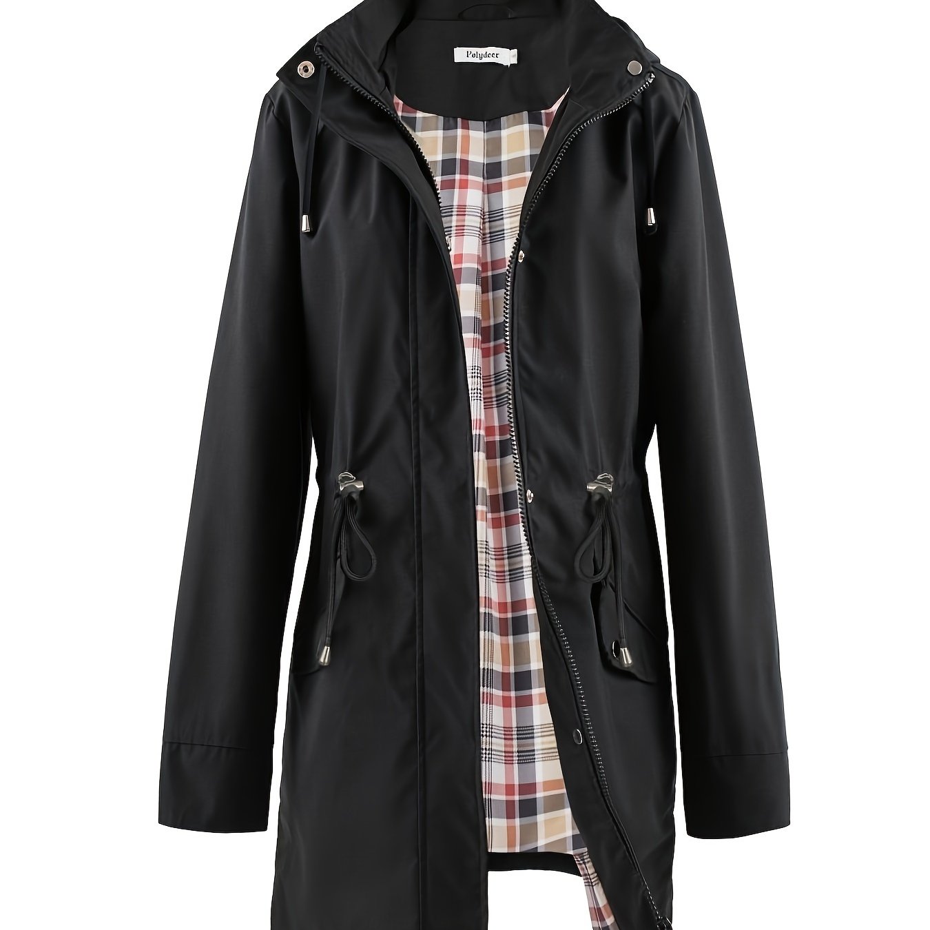 kouky™ | Waterproof Plaid-Lined Drawstring-Waist Parka Coat