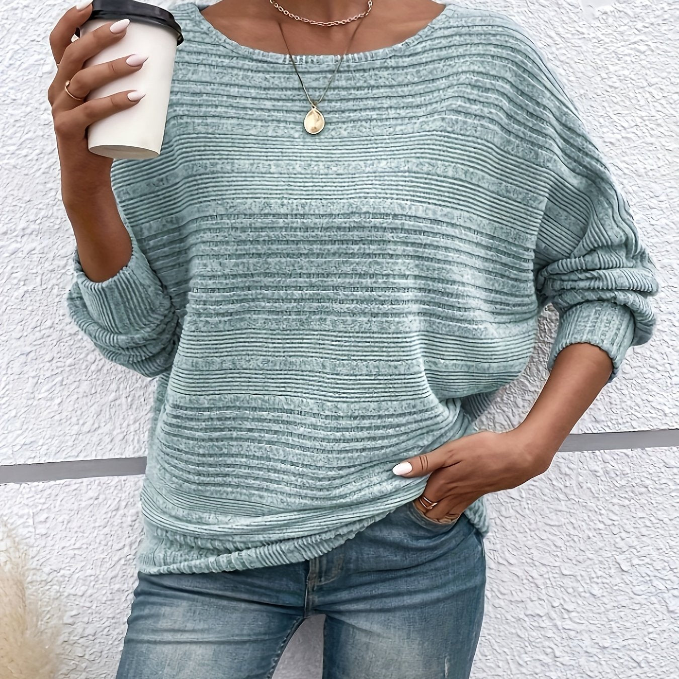 Viola™ | Casual striped relief sweater