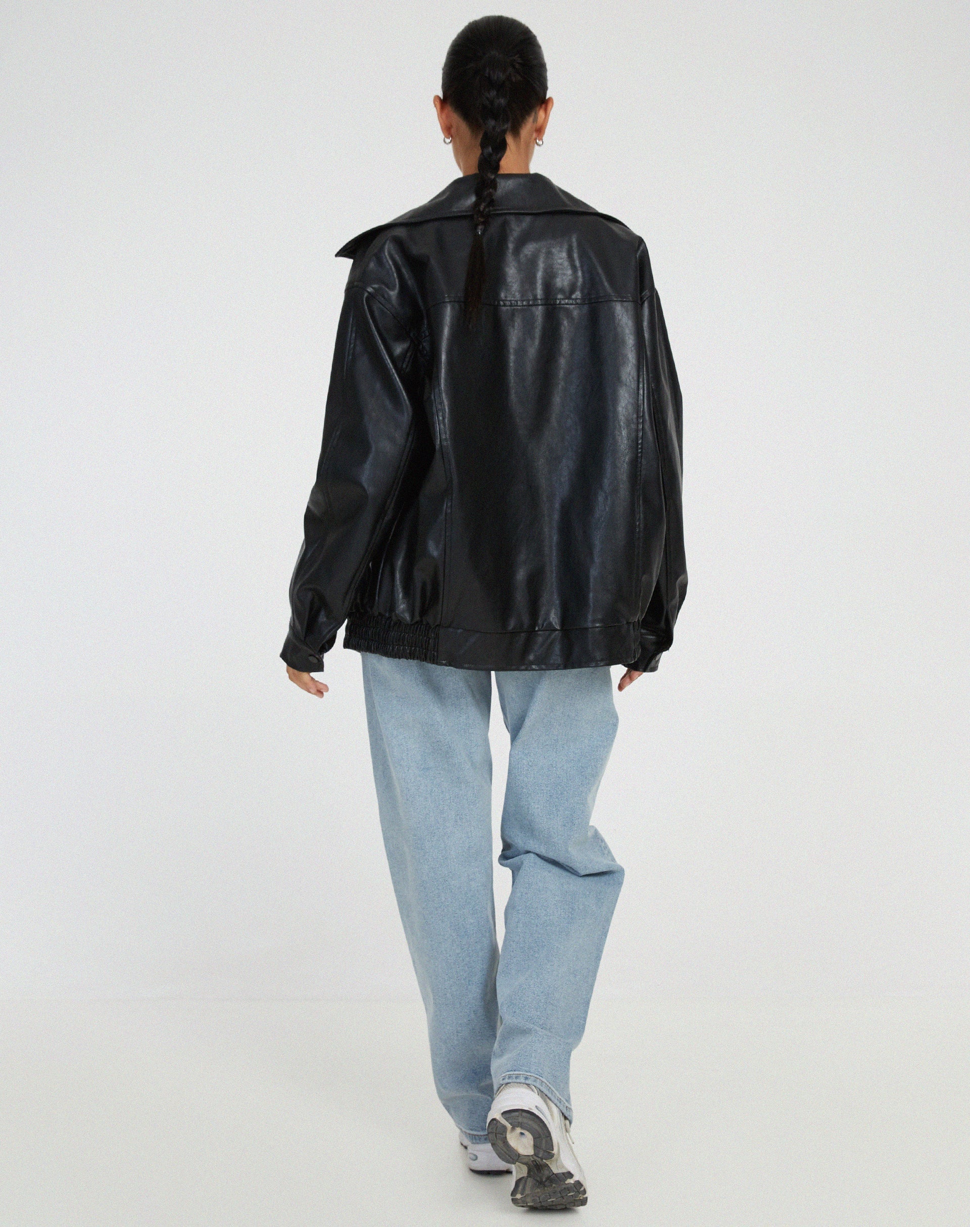 Loose Leather Jacket for Women