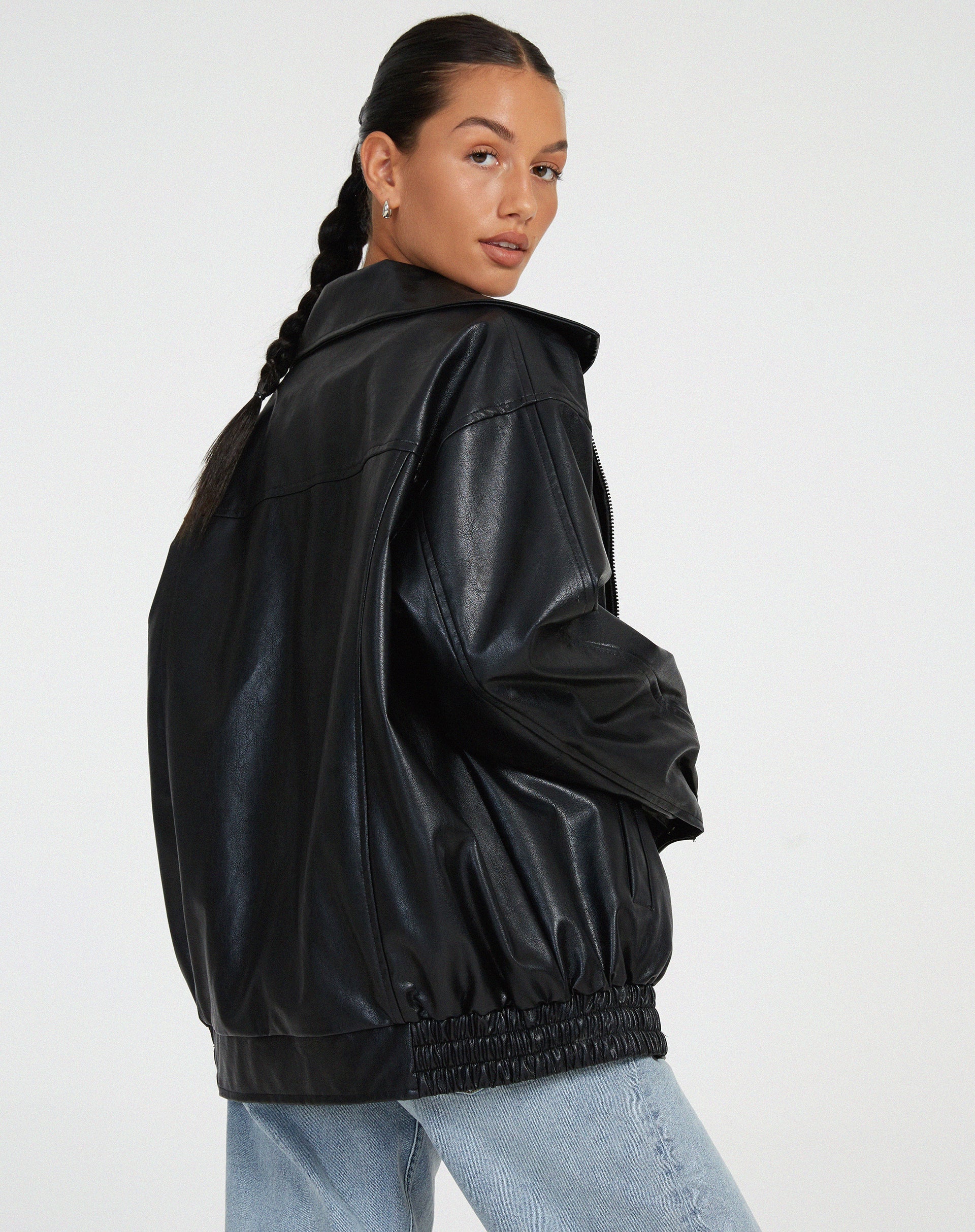 Loose Leather Jacket for Women