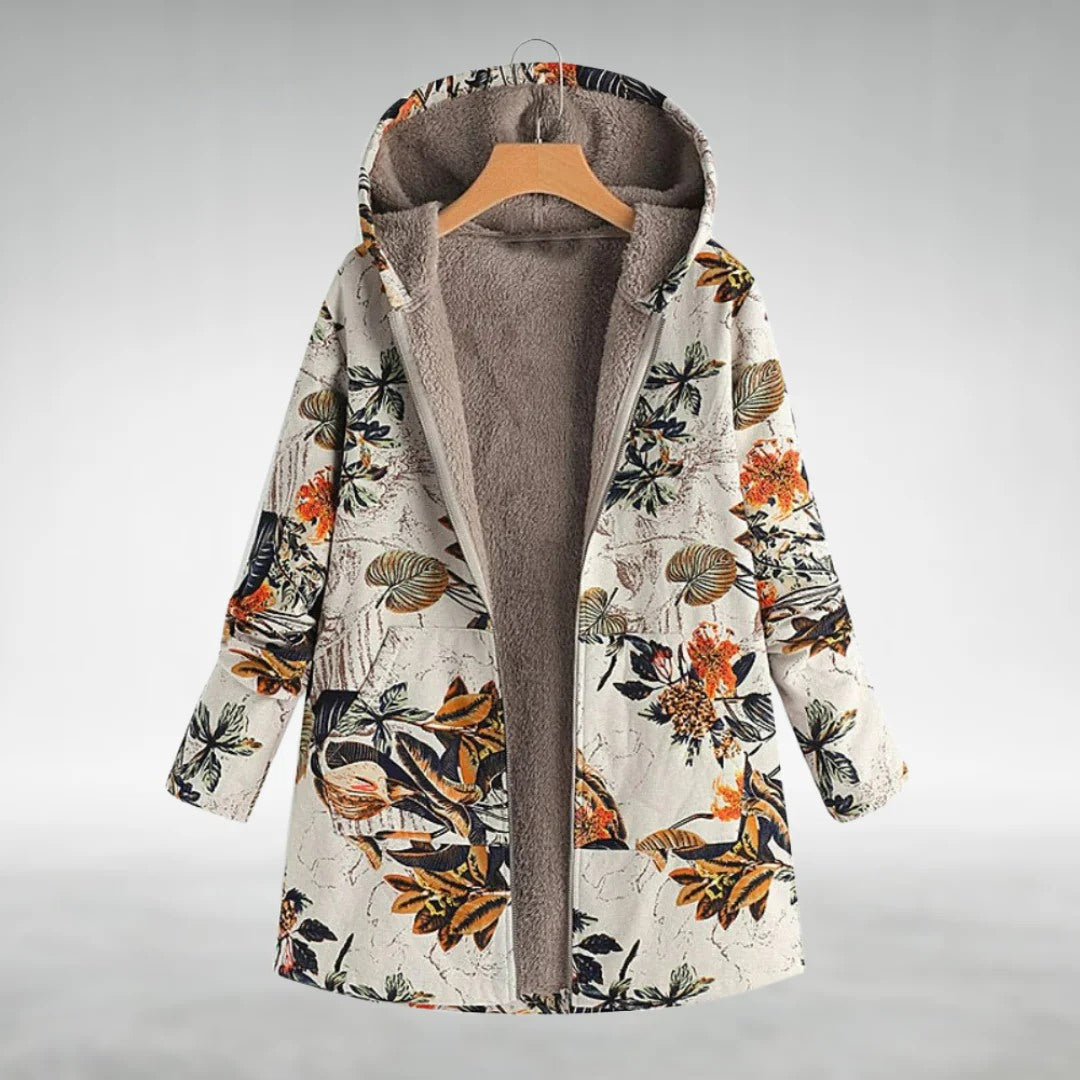 Jannah™ | Floral-Print Sherpa-Lined Hooded Coat