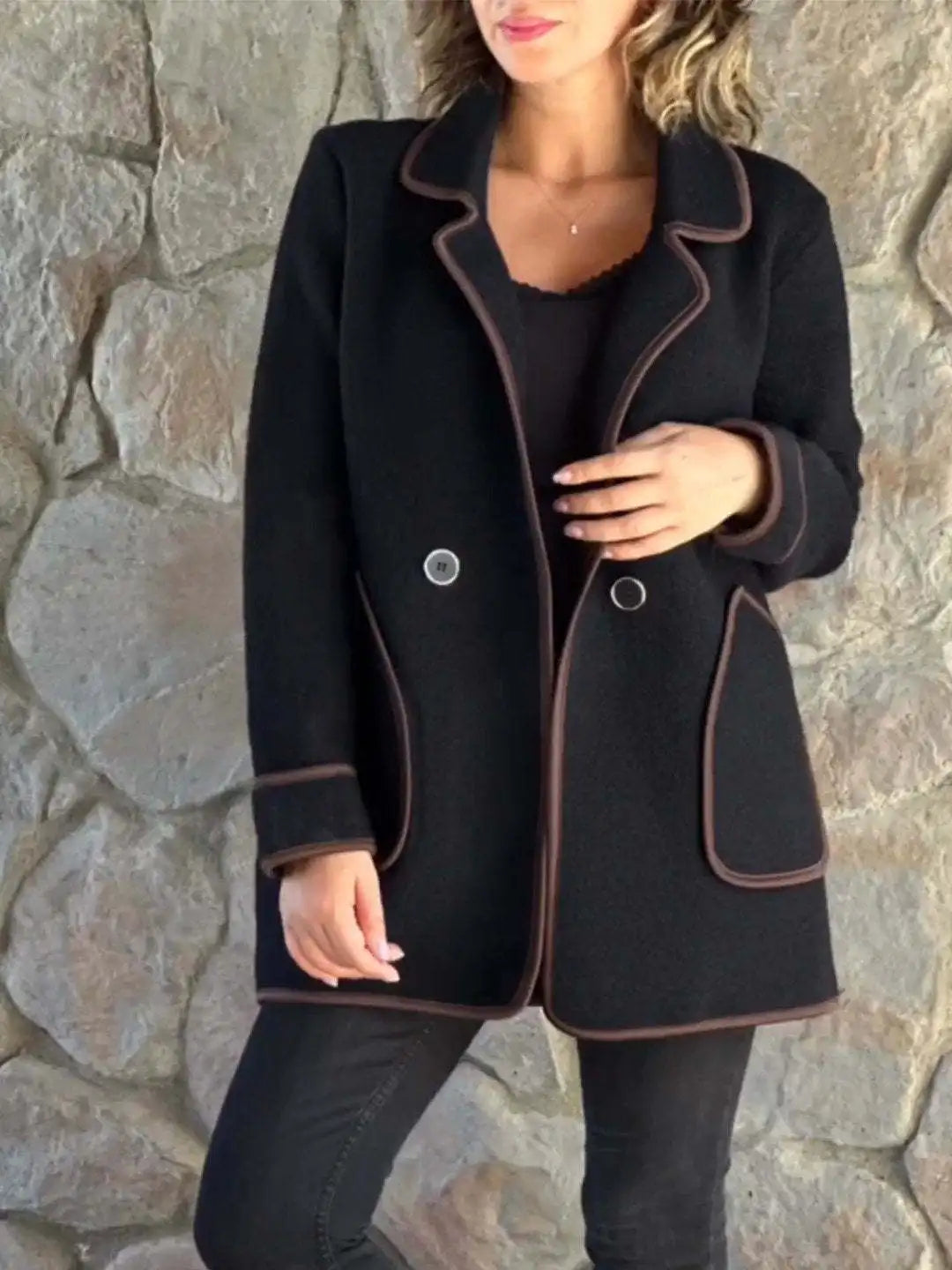 Bambi™ | Elegant Contrast Wool Coat