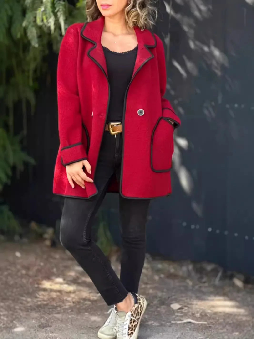 Bambi™ | Elegant Contrast Wool Coat