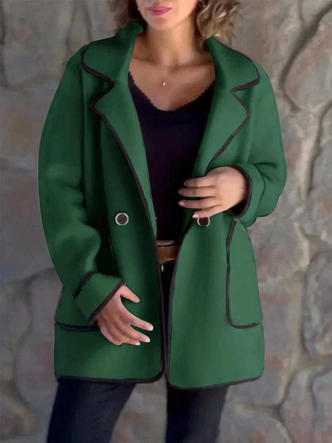 Bambi™ | Elegant Contrast Wool Coat