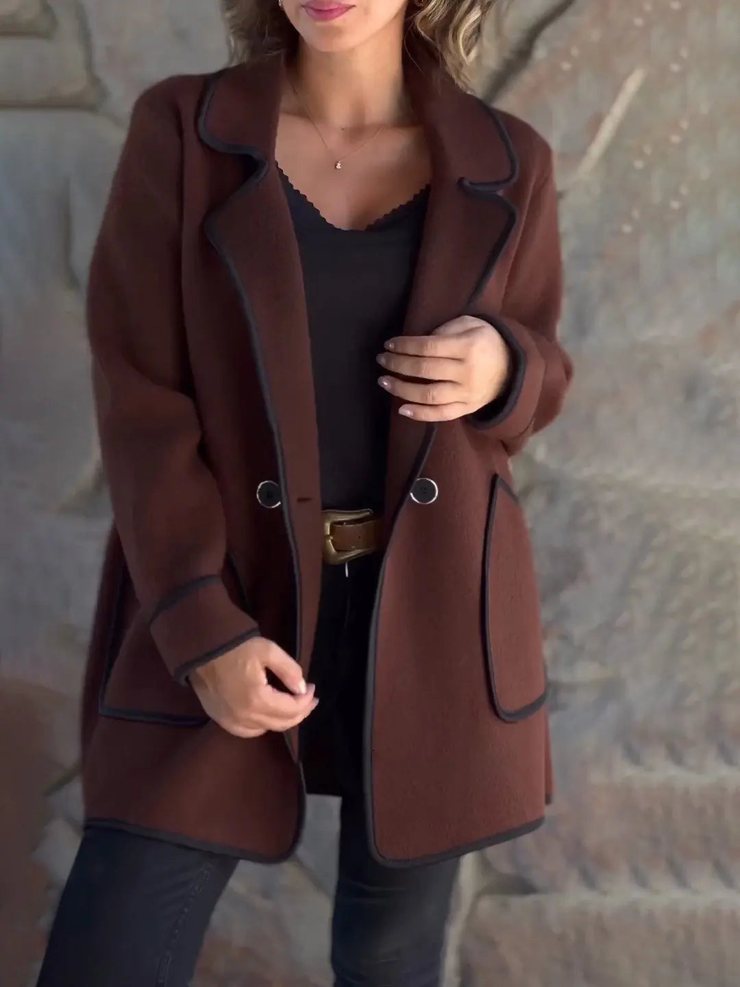 Bambi™ | Elegant Contrast Wool Coat