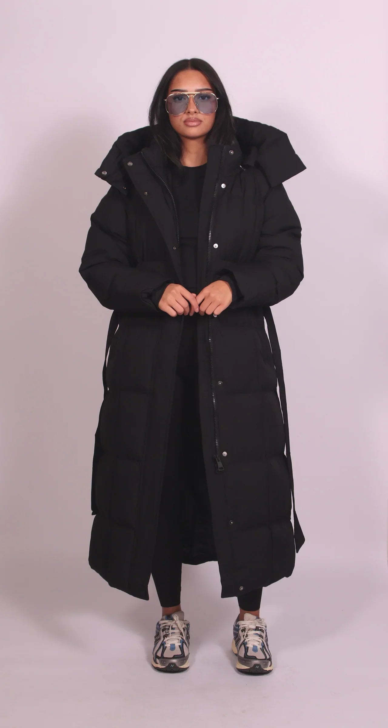 Desiree™ | Belted Hooded Maxi Puffer Coat