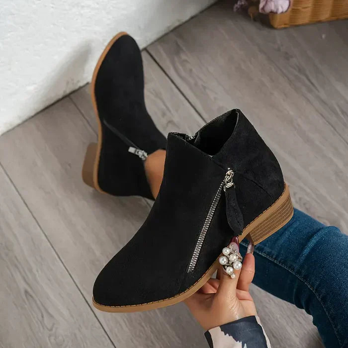 Elise™ | Elegant Comfort Ankle Boots in Diamond