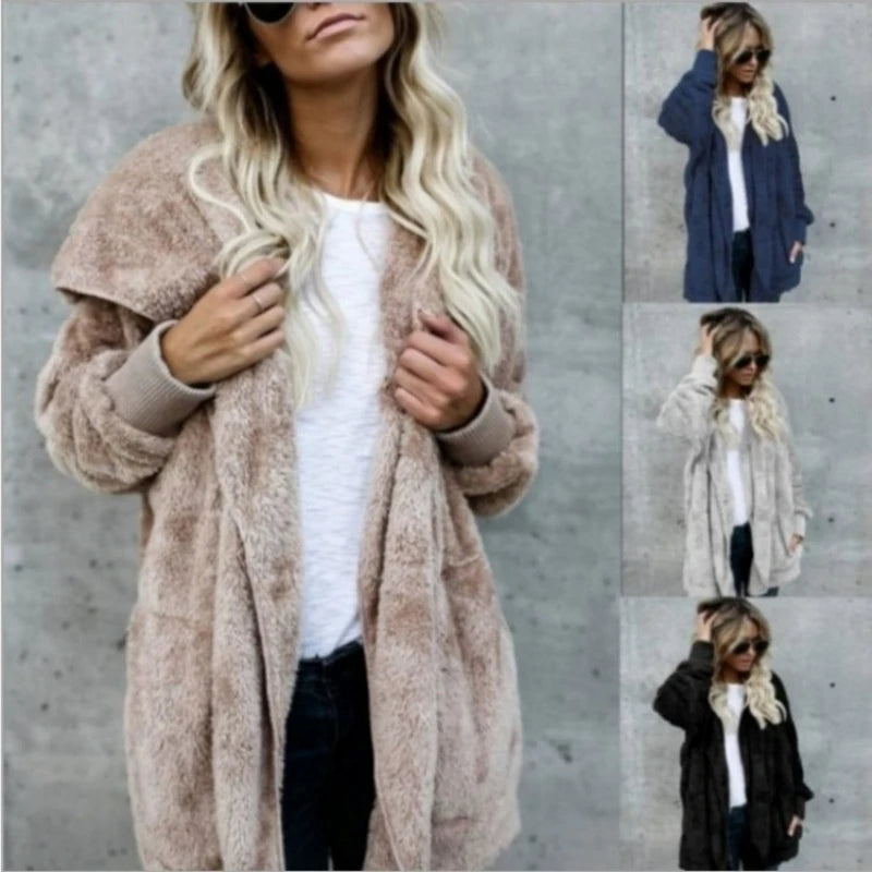 Evie™ | Plush Open-Front Teddy Cardigan Coat