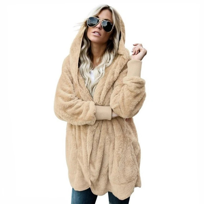 Evie™ | Plush Open-Front Teddy Cardigan Coat