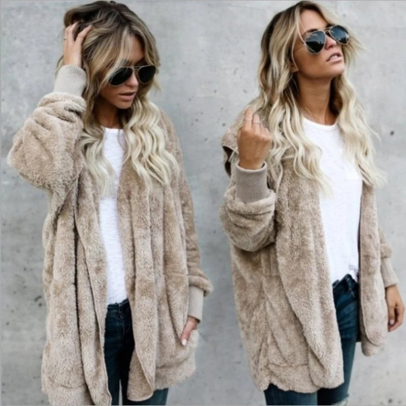 Evie™ | Plush Open-Front Teddy Cardigan Coat