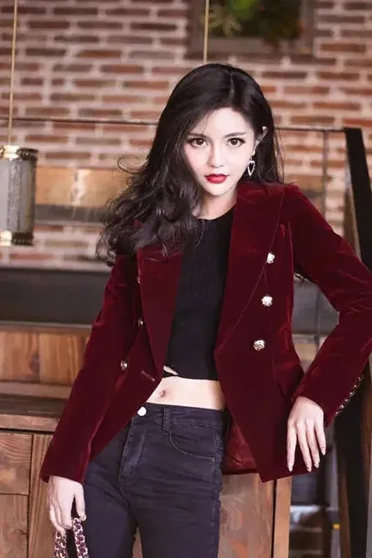Nola™ | Elegant Velvet Blazer