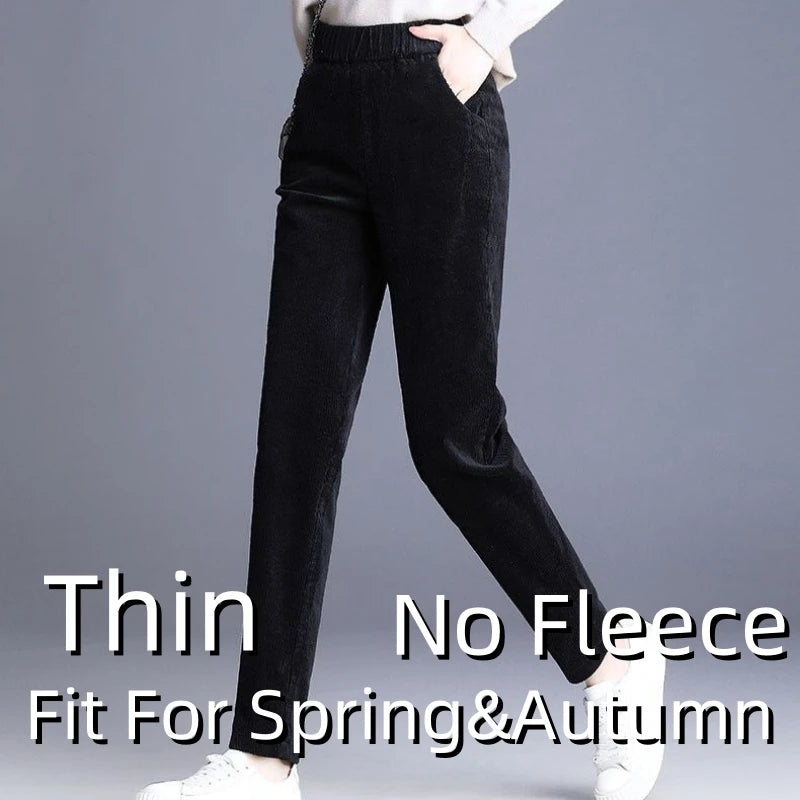 Emiliana™ | Thick Fleece-Lined Corduroy Straight Pants