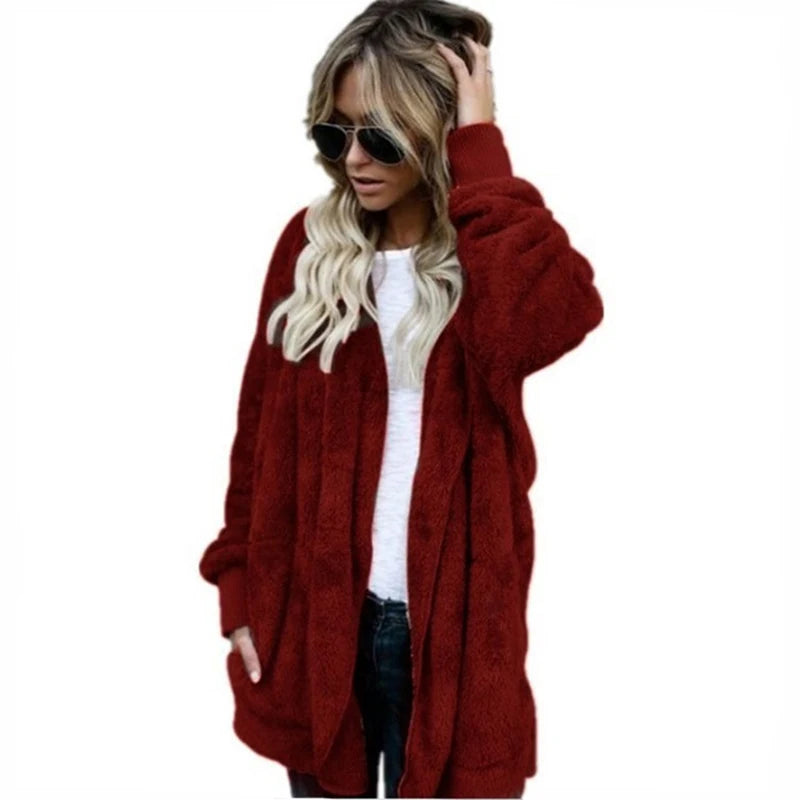 Evie™ | Plush Open-Front Teddy Cardigan Coat