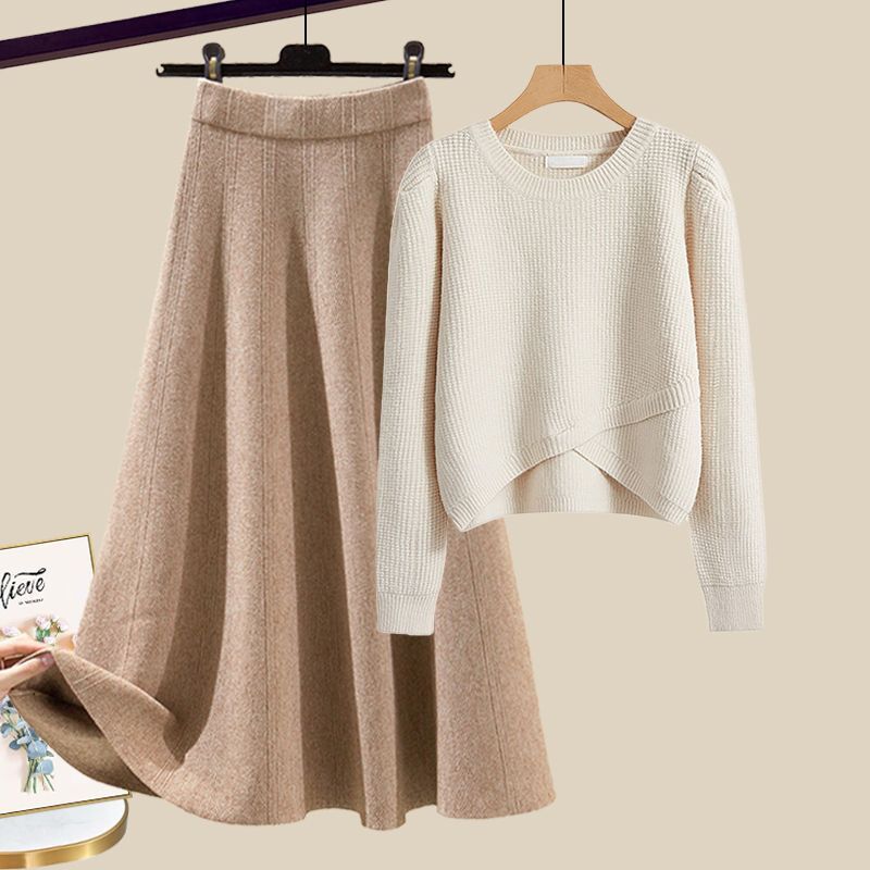 Anne™ | Elegant Knit Leisure Set with Sweater and Skirt