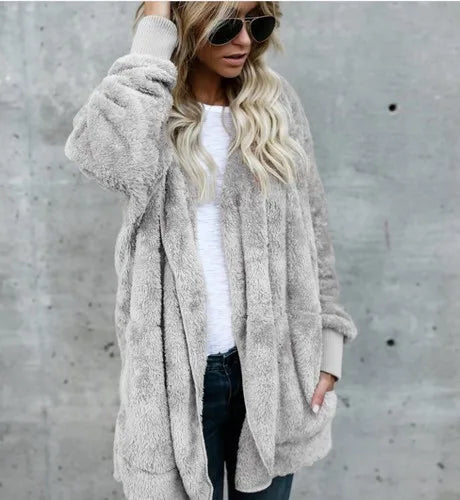 Evie™ | Plush Open-Front Teddy Cardigan Coat