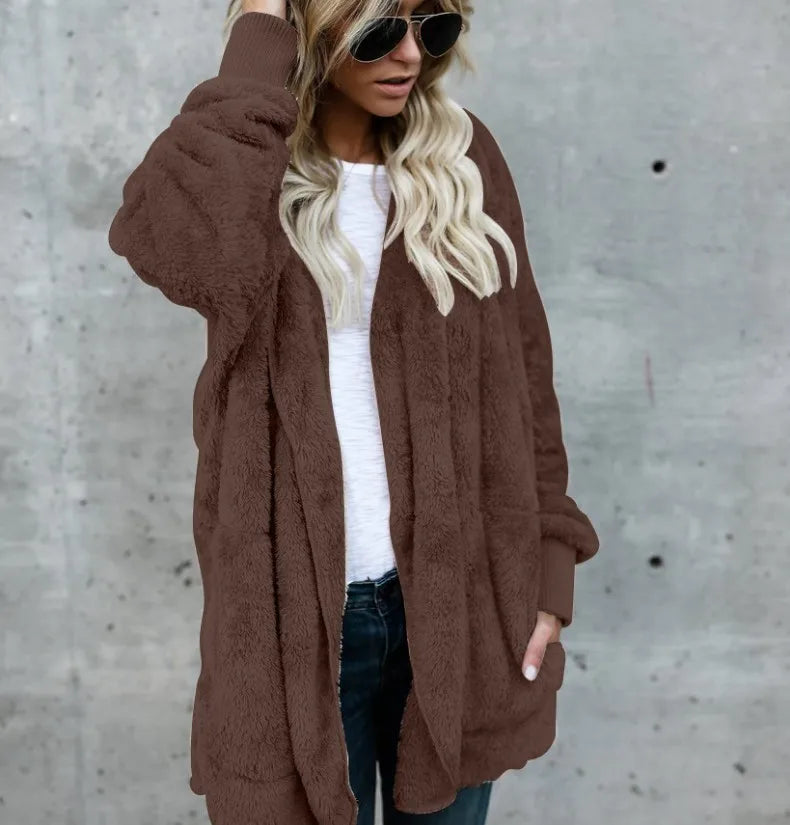 Evie™ | Plush Open-Front Teddy Cardigan Coat