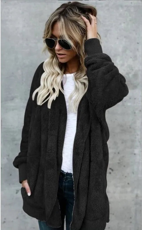 Evie™ | Plush Open-Front Teddy Cardigan Coat