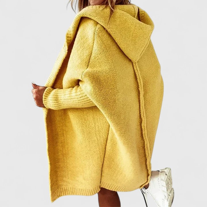 Carmina™ | Hooded Ribbed-Sleeve Oversized Cardigan