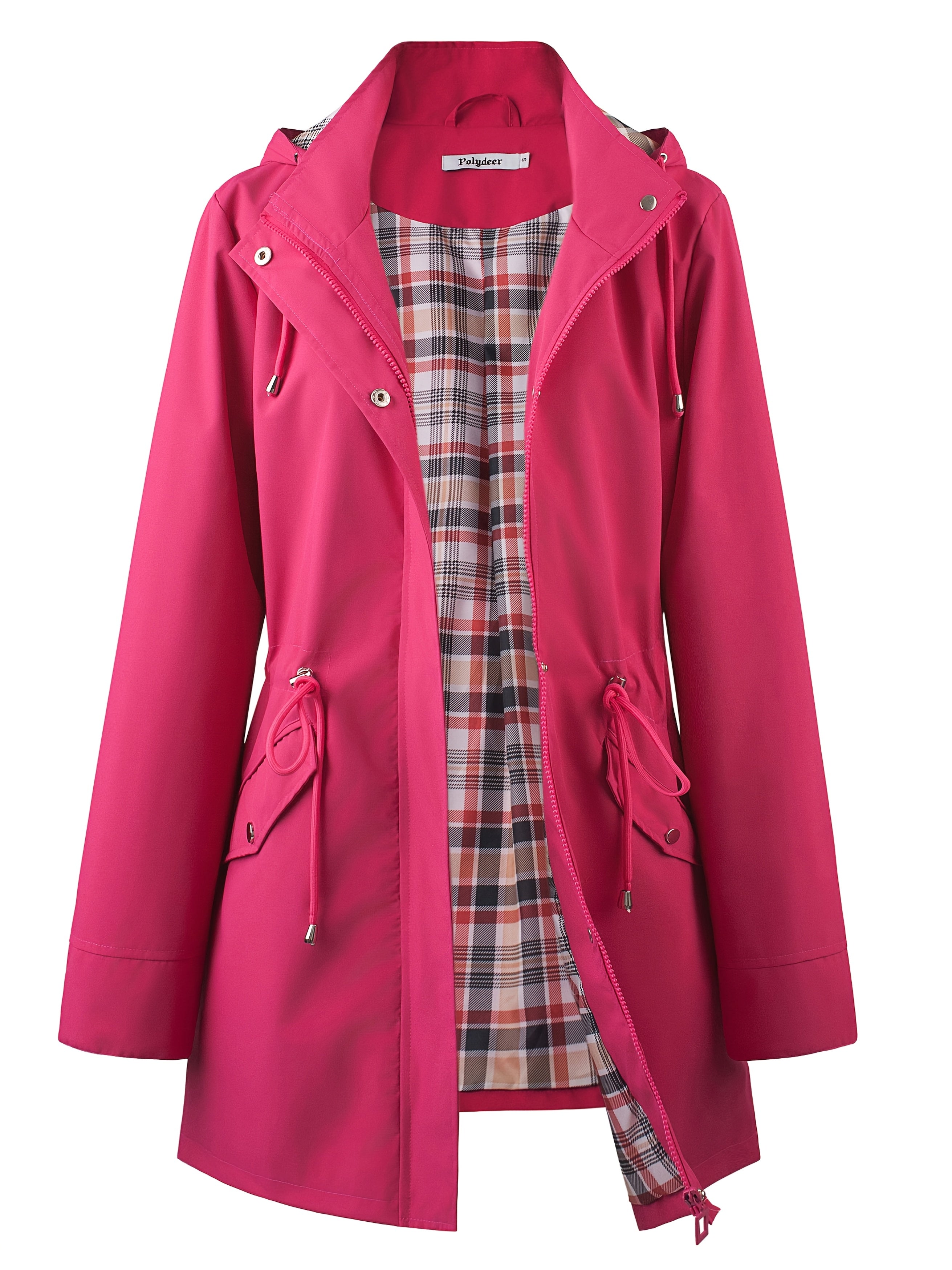 kouky™ | Waterproof Plaid-Lined Drawstring-Waist Parka Coat