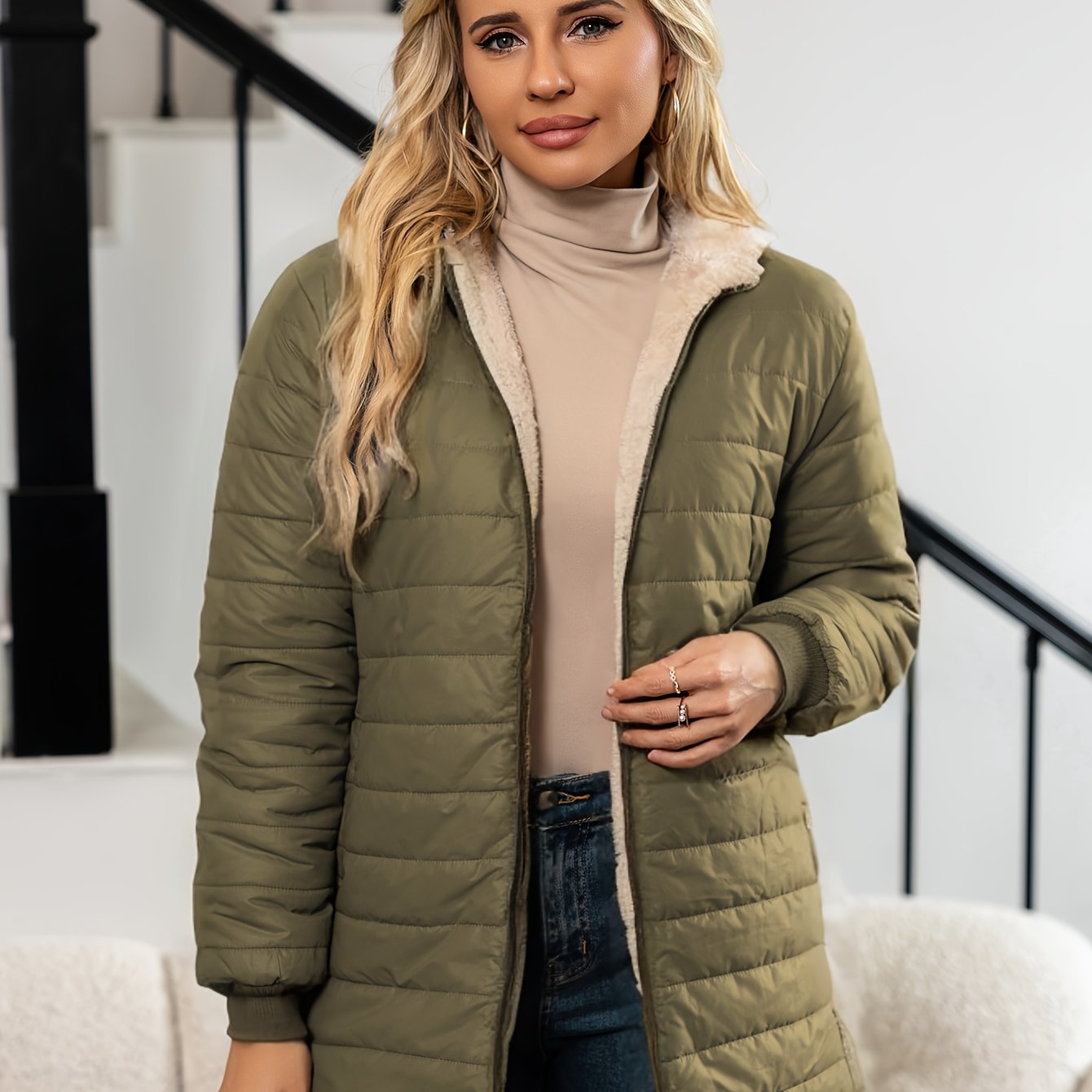 Sophia™ | Sherpa-Lined Quilted Puffer Jacket