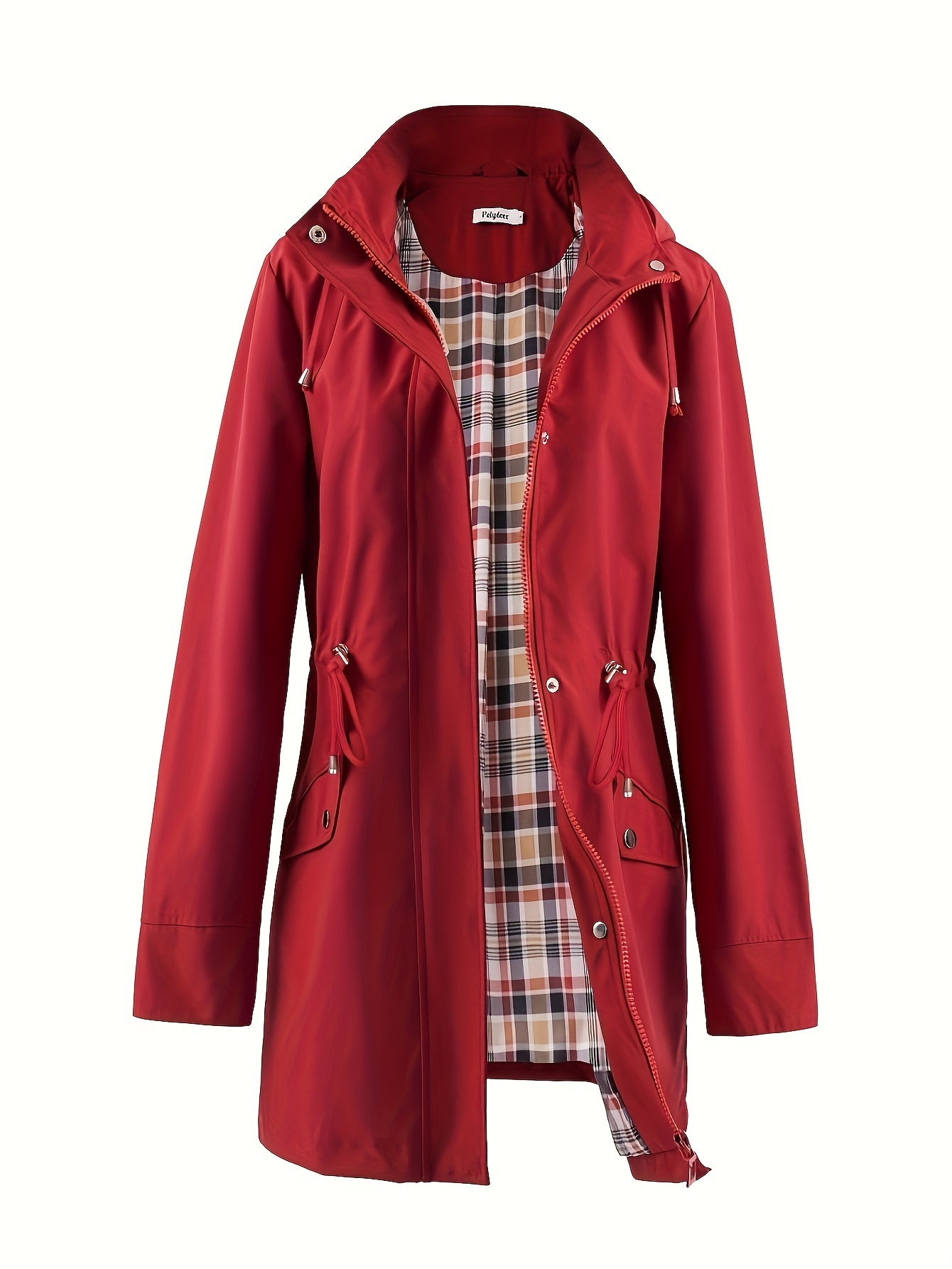 kouky™ | Waterproof Plaid-Lined Drawstring-Waist Parka Coat